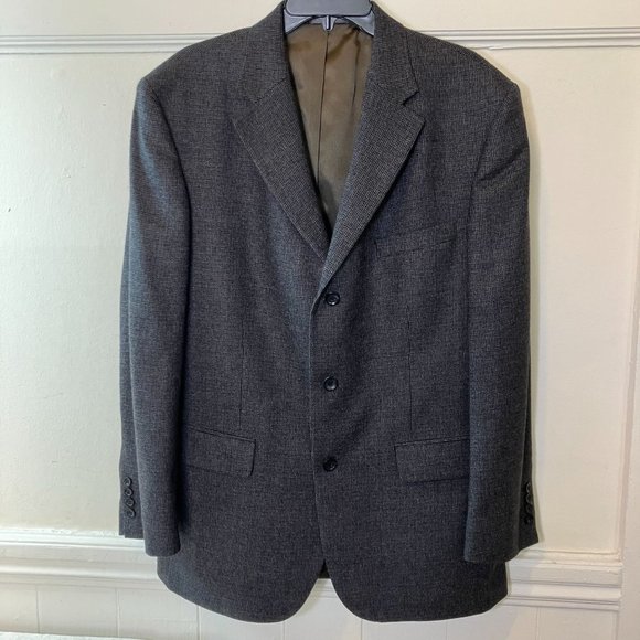 OSCAR de la Renta Mens Lambswool Three Button Blazer Jacket Size 42R Blue NEW - Picture 2 of 12